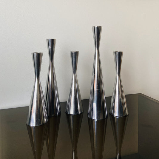 Set of 5 retro IKEA hourglass candle holders