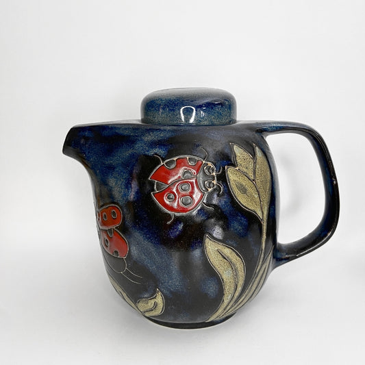 Artisan ladybug teapot and mug set