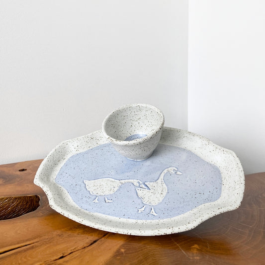 Ceramic goose platter